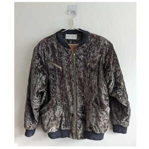 Vintage quilted velour bomber jacket